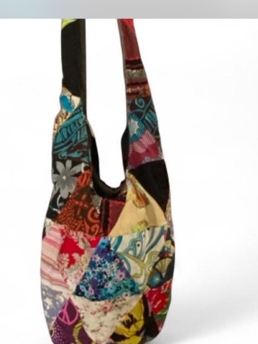 Boho Patchwork Floral Hobo Bag in Multicolor